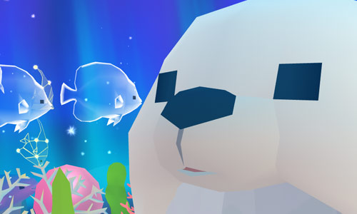 ホッキョクグマ帽子にキスする幽霊魚（アビスリウム - タップで育つ水族館）