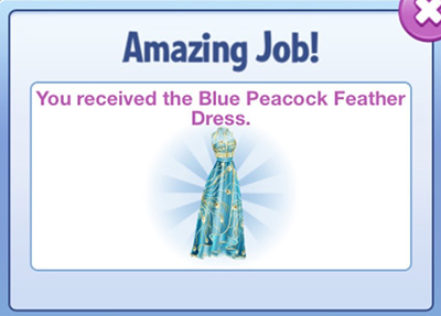 Blue Peacock Feather Dress (Campus Life)
