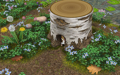 魔法の熱帯雨林にある切り株の家（The Sims フリープレイ）