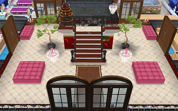 クリスマスパーティー城、癒しの大広間（The Sims フリープレイ）