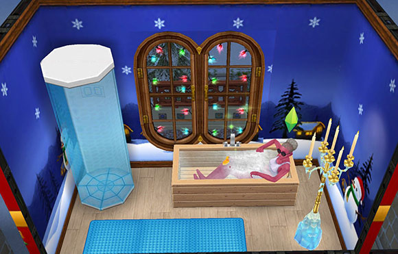 雪景色のバスルーム（The Sims フリープレイ）