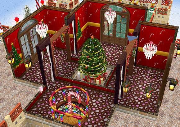 クリスマスのスペシャル展望室（The Sims フリープレイ）