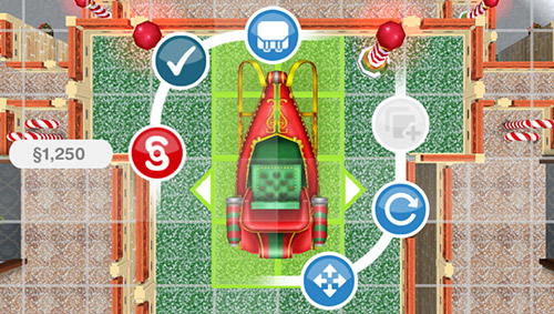 クリスマスのそり配置画面（The Sims フリープレイ）