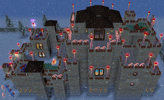 クリスマスパーティー城横側外観（The Sims フリープレイ）