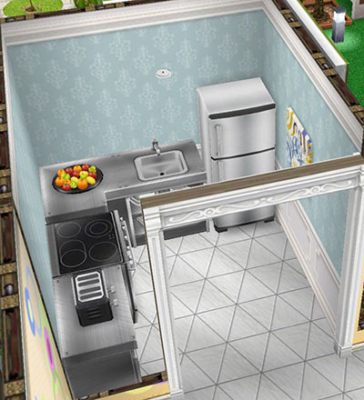 エアロビクスクラブのキッチン（The Sims フリープレイ）