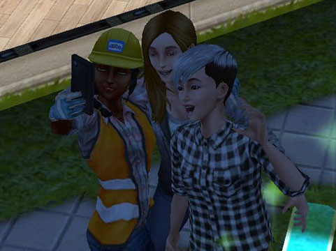 中二階クエストキャラクタ、ブリー＆スーと記念撮影（The Sims フリープレイ ）