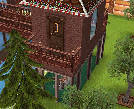 キッズのお泊まり会ハウス　階段小屋バルコニーと木々（The Sims フリープレイ）