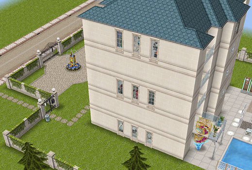 映画スターの大豪邸タワー 外観（The Sims フリープレイ）