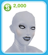 モール販売メイクアップスタイル：ブラック 2,000シムオリオン（The Sims フリープレイ）