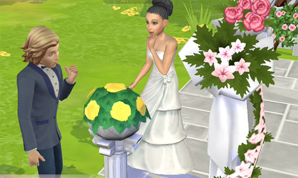結婚式の新郎新婦（The Sims シムズポケット）